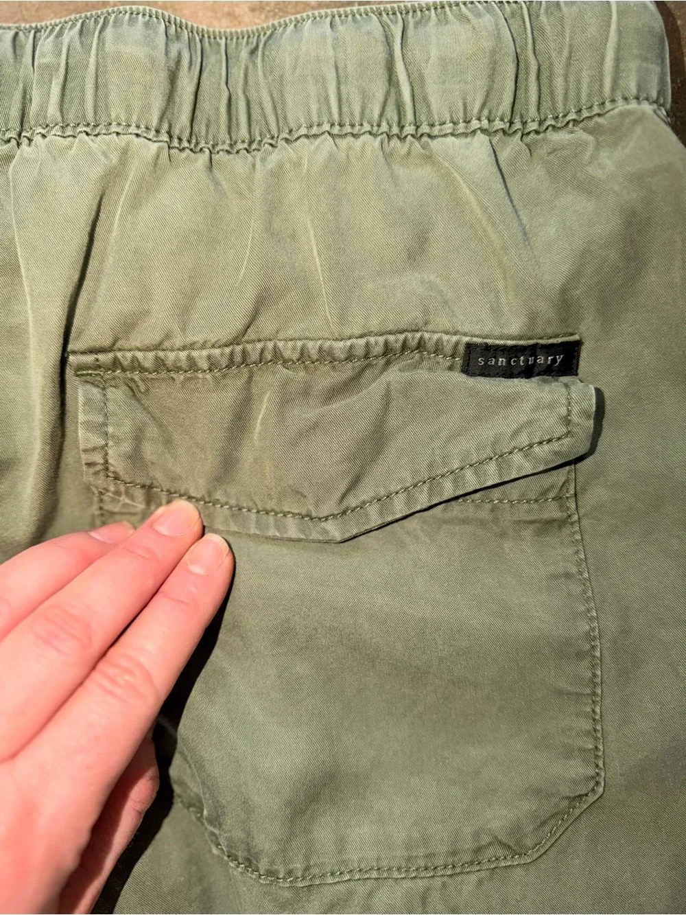 Sanctuary Olive Green Lyocell Jogger Pants Drawstring Utility XL - Picture 4 of 12